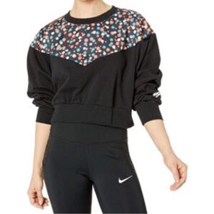 Nike Multicolor Floral Daisies Boxy Relaxed Fit Cropped Sweatshirt | Small